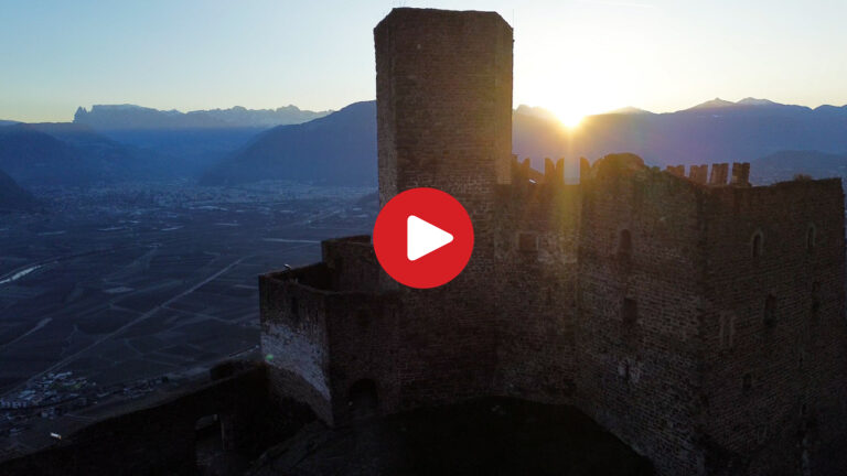 Winter lights over Castel d'Appiano