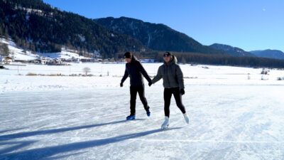 Ice Skating on Lake San Valentino