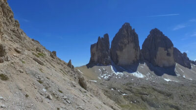 Tre Cime as seen from above