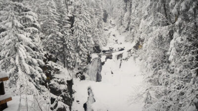 The Riva Waterfalls in winter