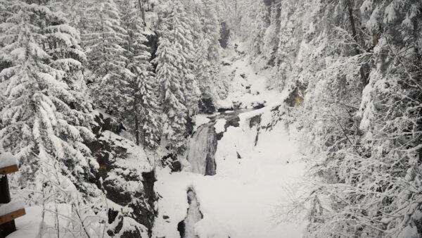 The Riva Waterfalls in winter