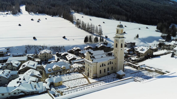 Sesto in winter seen from above