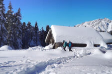 Winter hiking on Mount San Vigilio