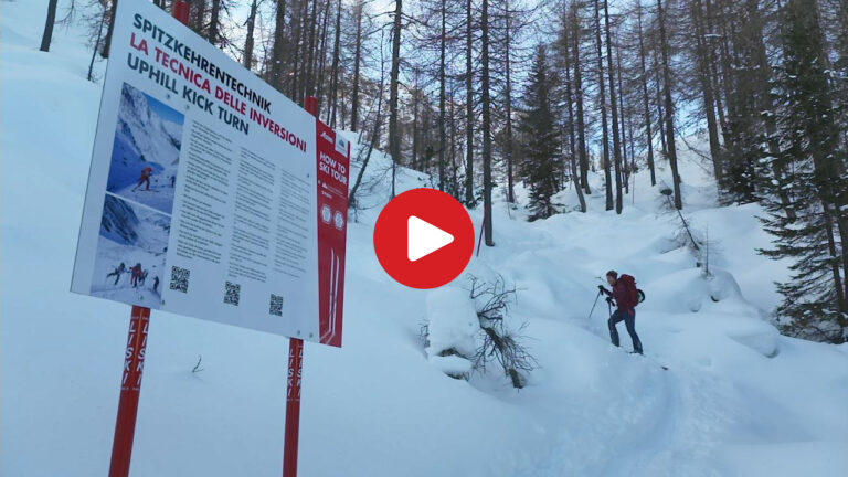 Ski mountaineering teaching route