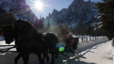 Val Fiscalina valley in winter