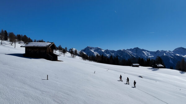 Snowshoeing to Malga Egger Grub